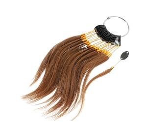 TOPPERFUN Human Hair Color Samples Bulk 30pcs Deep Brown 6° Hair Dye Testing Strands for Salon Hairdressing Cosmetology Supplies with Buckle for Stylist Training