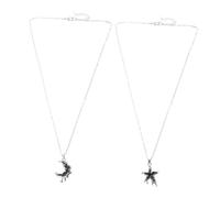 TOPPERFUN Irregular Moon Pendant Necklace for Women and Teens Minimalist White Alloy Friendship Jewelry with Unique Crescent Star Design Dazzling Shine and Finish