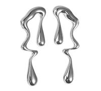 TOPPERFUN Irregular Waterdrop Geometric Earrings for Women Chunky Zinc Alloy Statement Jewelry Modern Abstract Metal Design Ear Piercing Accessory Birthday