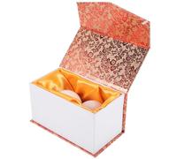 TOPPERFUN Jade Stone Hand Exercise Balls for Elderly, 2pcs White Marble Fitness Massage Handballs with Storage Box, Stress Relief and Hand Muscle Therapy Balls for Wellness