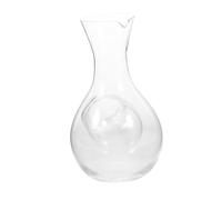TOPPERFUN Japanese Crystal Wine Carafe with Ice Cavity Slanted Mouth Sake Decanter for Cold Wine Serving Pouring Glass Bottle for Bar Restaurant Home Entertaining
