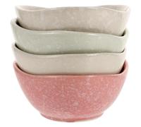 TOPPERFUN Japanese Style Ceramic Sauce Dipping Plates 4Pcs Withstands Ovens Small Bowls for Snacks and Appetizers at Parties