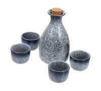 TOPPERFUN Japanese Style Sake Pot and Cups Ceramic Frosted Surface Sake Kettle with Smooth Traditional Multipurpose Wine Serving for Home and