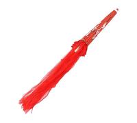 TOPPERFUN Japanese Umbrella Oil Paper Umbrella Red Background Red Tassel Patterned Design Adult Size 82cm Wood Handle Photo Prop Classical Dance Party Decor