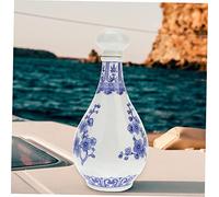 TOPPERFUN Jingdezhen Blue and White Porcelain Ceramic Wine Bottle Sealing Liquor Container for Home Bar Restaurant Use Elegant Craft with Smooth Edges Special Occasions