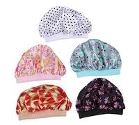 TOPPERFUN Kids Satin Sleep Hat 5pcs Cozy Elastic Headwear Gentle Breathable Bonnet for Boys and Girls for Overnight Rest