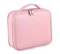 TOPPERFUN Large PU Makeup Bag with Adjustable Dividers Large Capacity Travel Cosmetics Organizer Case for Women Portable Professional Makeup Storage for Artists Barbers and Beauty