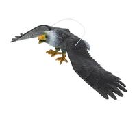 TOPPERFUN Large Realistic Eagle Statue Hanging Sculpture, Black Plastic Outdoor Garden Ornament for Yard and Tree, Lifelike Eagle to Frighten Birds and Protect Lawn