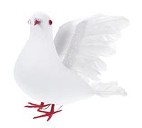 TOPPERFUN Large White Winged Dove Artificial Pigeon Bird for Home Decoration and Graduation Ceremony, Foam and Plastic Material with Easy Mounting and Vivid Appearance, Photo Prop