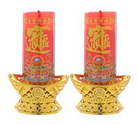 TOPPERFUN LED Chinese Candle Lamp Flickering Flame Effect, Small Vintage-Style Battery Operated LED Candle Light for Buddhist Temple Decoration and Home Altar Use