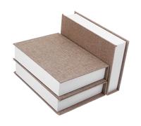 TOPPERFUN Linen Faux Book Storage Box Decorative Modern Faux Books for Home Staging Bookshelf Coffee Table Ornaments with Multifunctional Small Item Organizer Minimalist Natural Linen Fabric