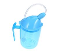 TOPPERFUN Liquid Diet Feeding Cup for Disabled and Bedridden Patients - Spill-Proof Maternity and Elderly Drinking Cup with Handle, Sky Blue for Hospital and Home Care