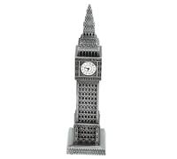 TOPPERFUN London Clock Tower Model Metal Architecture Building Decorative Statue Silver Desktop Ornament Landmark Home Décor Collectible for Office and Living Room