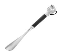 TOPPERFUN Long Handled Metal Shoehorn with Innovative Snake Head Design for Easy Shoe Wearing and Removal Zinc Alloy and Wood Construction Suitable for Seniors Men Women Multi-use Shoe