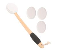 TOPPERFUN Lotion Back Applicator with Non-Slip Handle and Replaceable Gentle Sponge Heads for Even Cream Application Bathing Sunscreen and Dead Skin Removal Comfortable Body Brush for Self