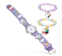 TOPPERFUN Lovely Unicorn Watch for Kids with Quartz Movement and Assorted Colour, Cartoon Wrist Watch Set for Girls Suitable for Birthday Or Children's Day