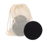 TOPPERFUN Makeup Remover Pads Bamboo Fiber Reusable for Deep Cleansing Pores 16pcs Black Soft Washable Facial Cleansing Pads Suitable for Daily Skincare