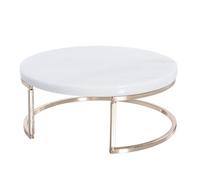 TOPPERFUN Marble Decorative Cake Holder Stable Dessert Tray with Thick Base 6.69In White Marble Metal for Displaying Pastries and Desserts