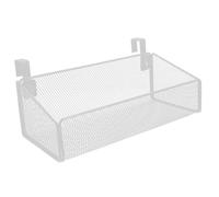 TOPPERFUN Metal Mesh Bedside Hanging Basket with 2.1 Hooks, Small Size Light Beige Storage Organizer for Dormitory, Home and Office Sundries