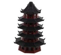 TOPPERFUN Miniature Asian Architectural Pagoda Model for Fish Tank Landscaping Elegant Ancient Building Ornament for Bonsai Gardens Zen Rockery Decoration Outdoor Patio and Study Tabletop