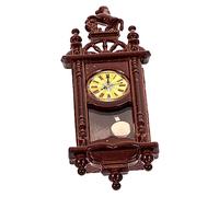 TOPPERFUN Miniature Roman Wall Clock Decor Brown Stable Material Photography Prop for Mini House Desktop Model Accessory for Bedroom and Living Room Micro Landscape