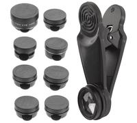 TOPPERFUN Mobile Phone Camera Lens Kit High-definition Zoom Lens Multi-purpose Easy to Replace Aluminum-magnesium Alloy Shell Abs Patent Clip for Photographing The Sunset Black
