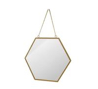 TOPPERFUN Modern Decor Hexagon Wall Hanging Bathroom Mirror, Wall-mounted Vanity Mirror in Metal and Glass with Decorative Creative Design for Bedroom Home Decor