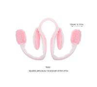 TOPPERFUN Moving Rabbit Ears Headband with Plush Pink and White Popping Animal Ears Soft Bunny Hair Wrap for Halloween Christmas Cosplay Party Unique Warm Headwear for Women