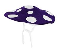 TOPPERFUN Mushroom Cosplay Hat Extra Large Purple Fabric Cap with Adjustable Cord for Renaissance Costume and Party Role-Playing