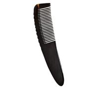 TOPPERFUN Natural Buffalo Horn Hair Stylist Comb Large Static Scalp Massage Comb for Men Women Gentle Fine Tooth Detangling Hair Grooming Tool Stylish Black Design