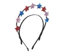 TOPPERFUN Patriotic Star Headband for Independence Day Double Layer Star Hair Accessory Comfortable and Secure Fit for Festive Occasions and Celebrations Unique Design Reflecting