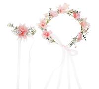 TOPPERFUN Pearl Butterfly Floral Headband Wreath Hair Accessory Made of Cloth, Always Maintain Blooming State, Simple and Elegant Style, for Photo Prop and Beach Weddings