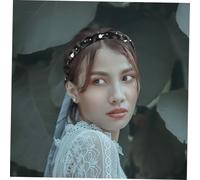 TOPPERFUN Pearl Decorative Braid Headband with Fishbone Design for Women Elegant Hair Accessory with High-temperature Surface Classic Black Stylish Hairband for All Occasions