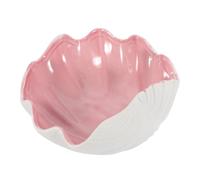 TOPPERFUN Pink Shell Shaped Decorative Bowl for Candy Nuts Sundries Holder Eco Friendly Ceramic Storage Container with Artistic Mediterranean Style Table Ornament for Home Office Hotel Gift