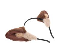 TOPPERFUN Plush Wolf Ears Headband Soft Animal Ear Hair Decoration for Women Comfortable Fit Halloween Cosplay Party Accessory Versatile Face Washing and Photo Prop in Dark Brown