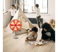 TOPPERFUN Portable 10cm Lottery Turntable Prize Wheel with Wall Mount, Party Prize Wheel Game Rotator for Teaching Activities and Carnival Use