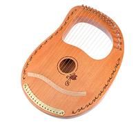 TOPPERFUN Portable 16-string Wooden Lyre Harp Instrument with Longer Sustain Effect and Smooth Surface for Beginner Music Learning and Playing