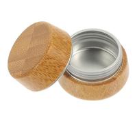 TOPPERFUN Portable Bamboo Lip Balm Container Tin Box for Daily Use Cream Case Compact Refillable Cosmetic Storage for Lotion Samples Face Creams DIY Makeup Supply