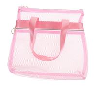 TOPPERFUN Portable Mesh Beach Bag Practical Travel Toiletry Storage Pouch for Cosmetics Durable Material for Shell Collecting and Storage Lightweight and Convenient for Travel