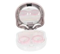 TOPPERFUN Portable Rose Gold Cat Paw Contact-Lens Holder with Mirror Travel Cosmetic Lens Container Lightweight Dual Compartments for Care The Go