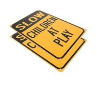 TOPPERFUN Ppe Sign Children at Play Slow down Sign 2pcs with High Visibility Weather Resistant Finish Easy Installation for Neighbourhoods and Streets