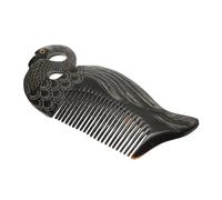 TOPPERFUN Premium Natural Ox Horn Hair Comb for Women Smooth Texture Scalp Massager Portable Styling Tool in Black Fine Craftsmanship for Comfortable Use