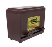TOPPERFUN Pressing Type Plastic Straw Storage Container with Adjustable Outlet Design and Easy Setup for Snack Bar and Fast Food Restaurant Use, Efficient Straw Dispenser Box