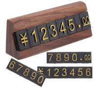 TOPPERFUN Price Display Stand Pricing Tags with Digital Bars Reusable Wood and Plastic Material Elegant Style for Jewelry Shop Retail Counter