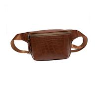TOPPERFUN PU Pattern Women Waist Bag Brown Slanting Chest Fanny Pack Lightweight Shoulder Crossbody Bag with Zipper for Travel Running Gym Daily Use