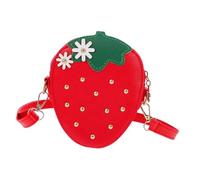 TOPPERFUN PU Strawberry Coin Bag for Small Crossbody Shoulder Satchel Wear Resistant Fashionable Purse for Coins Keys Cards and Lipsticks Bright Red Strawberry Shape Durable Soft Texture