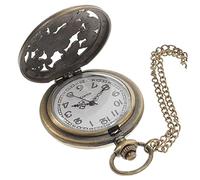 TOPPERFUN Quartz Pocket Watch Zinc Alloy with Retro Necklace Long Chain | Vintage Classic Delicate Style, Gift Choice, Clothing Decoration, Easy to Read Information, Hollowed-out Design
