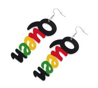 TOPPERFUN Queen Letter Earrings Creative African Wood Dangle Earrings for Women for Fashion Lovers Unique Ear Jewelry for Casual Wear