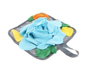 TOPPERFUN Rabbit Snuffle Mat Blue Polar Fleece Slow Feeding Cushion for Pet Rabbits and Guinea Pigs, Intelligence for Nose Work and Anxiety Relief, Foraging and Training Pad