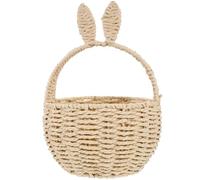 TOPPERFUN Rabbit Woven Basket, Portable Rabbit Ears Hand Basket, Rope Woven, Easter Candy Basket for Storing Flowers, Candy, Eggs, Woven Storage Box, Decorative, Halloween Christmas